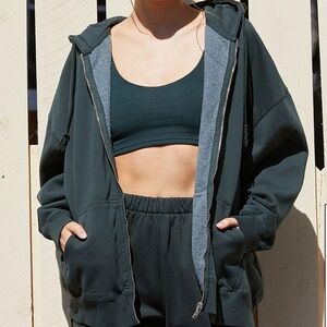 Pacsun “John Galt” green oversized zip up